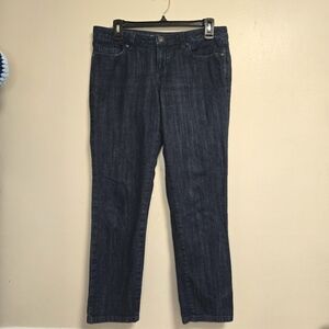 Lauren Conrad Womens Dark Wash Blue Denim Capri Ankle Pants Size 8